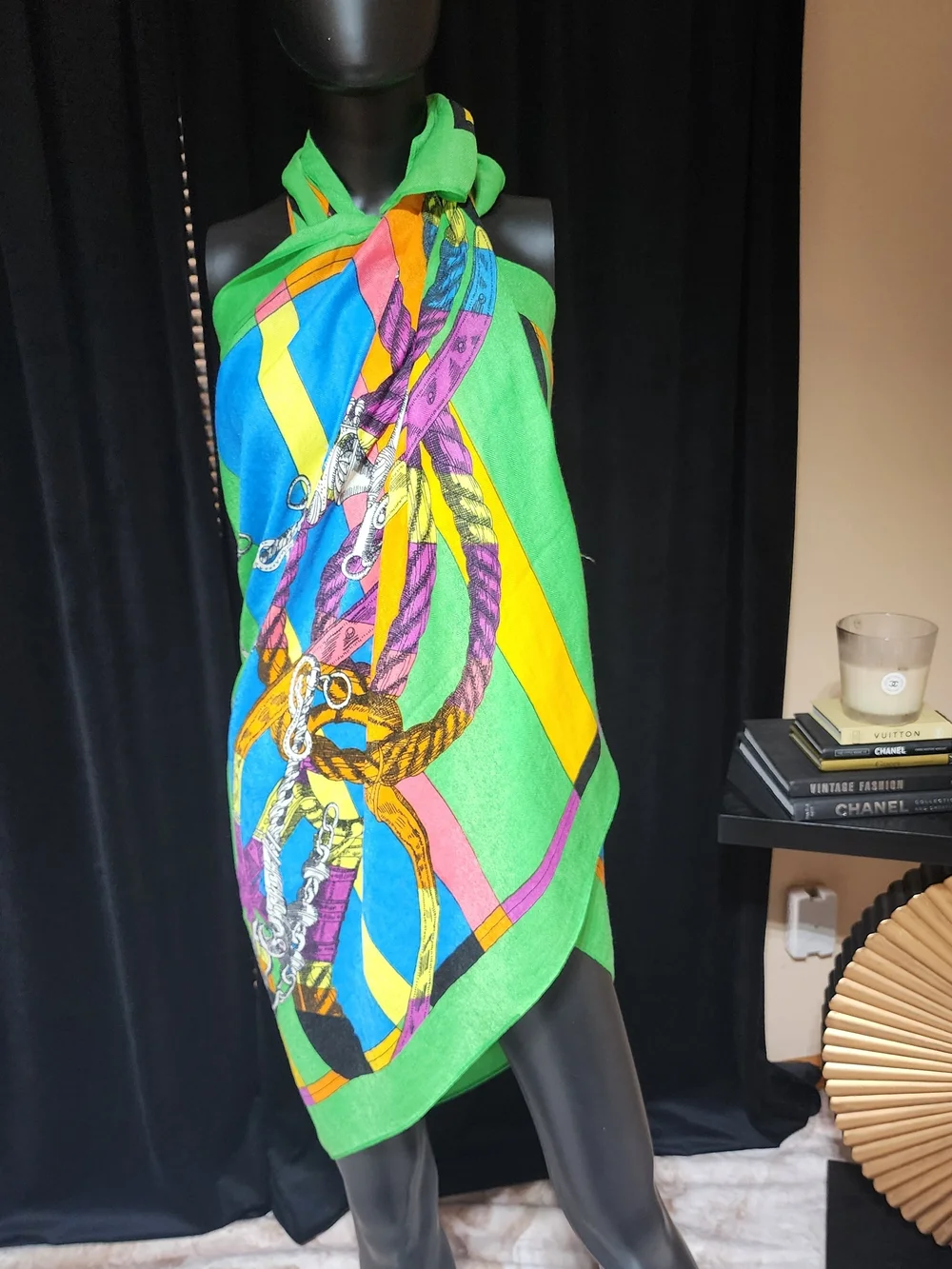 CARNAR ORCHID Oversized Equestrian Scarf Sarong Pareo Wrap NWT